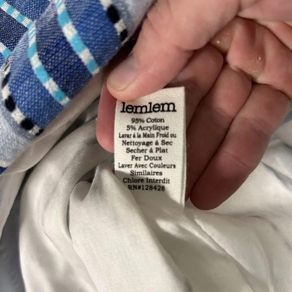 Lemlem Dress Women's Small White Blue Sleeveless Lightweight Cotton Blend - Picture 4 of 7